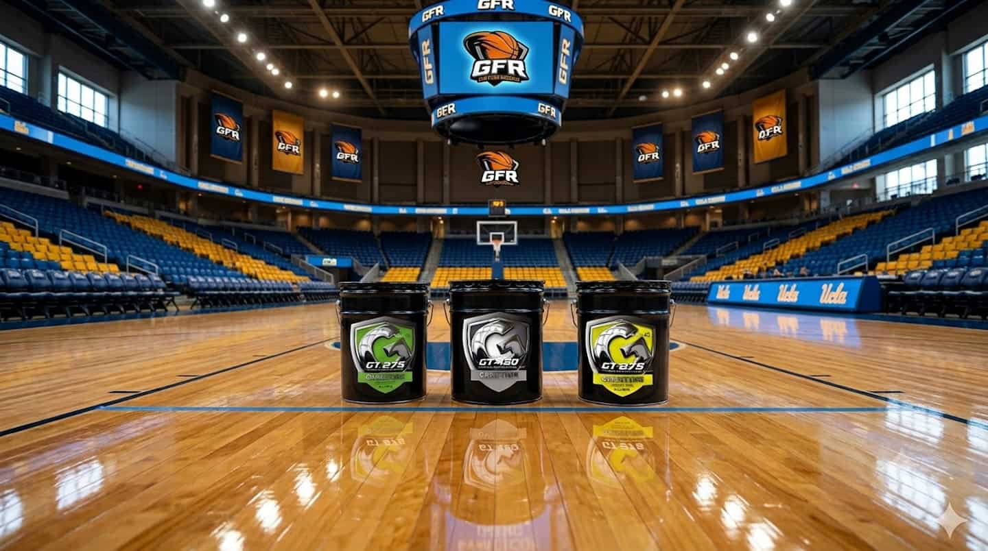 Applying GameTime oil-based sports floor finish