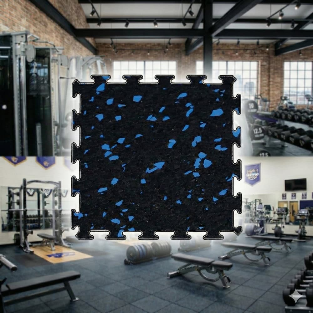 GYMlogix - Interlocking Rubber Tiles 47"x47" 31 GYMlogix Tiles for gyms, school weight rooms, etc
